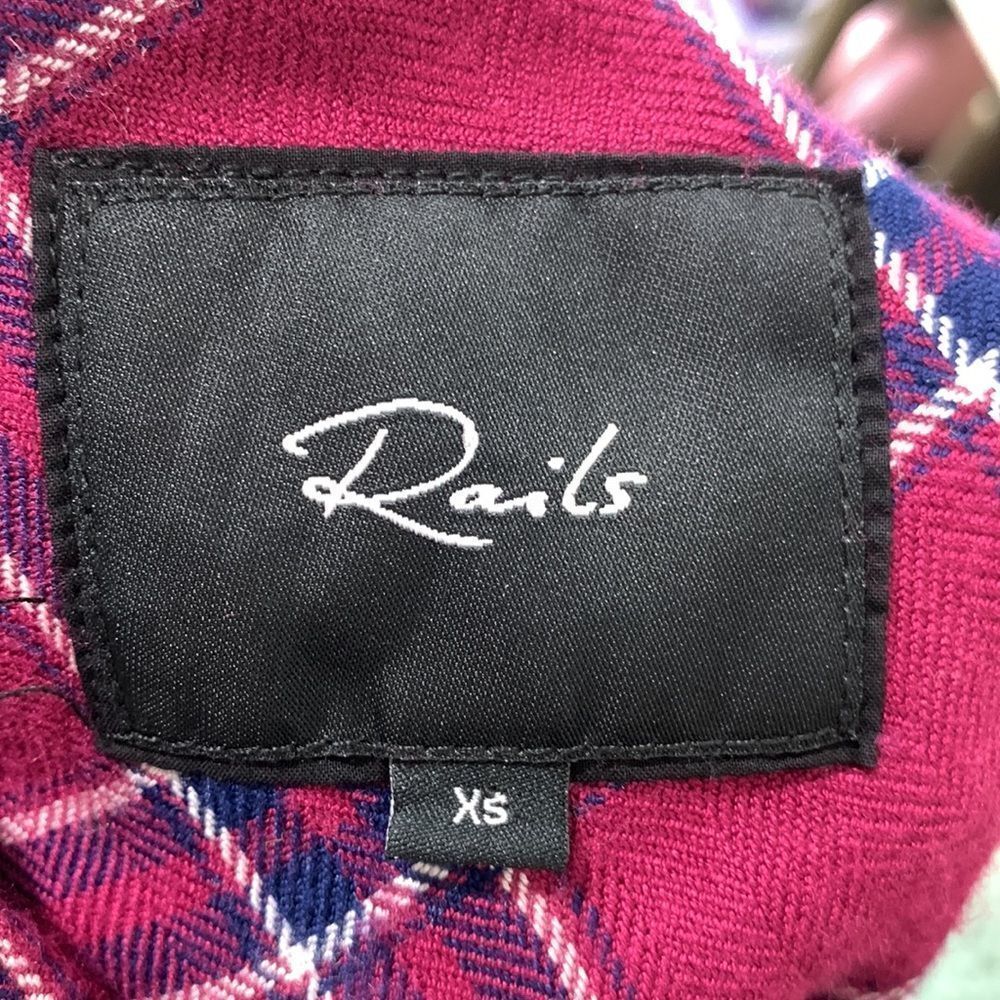 Rails Hunter Merlot Navy White Button Up Plaid Sh… - image 6